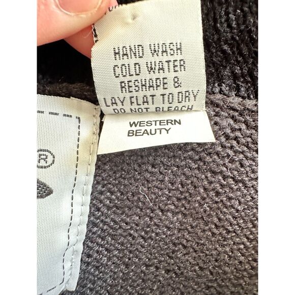 Vintage Storybook Knits Western Beauty Black and Pink Embroidered Sweater size M - Picture 13 of 13